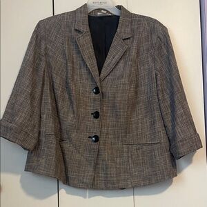 Dress Barn Women's Tan Checkered Blazer